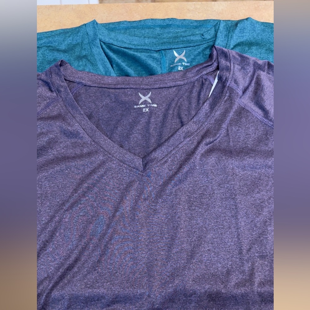 Game Time Men's Heathered Purple V-Neck Tee